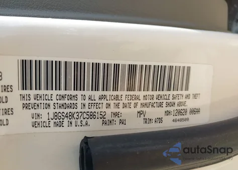 2007 Jeep Grand Cherokee Laredo from USA, damaged, VIN 1J8GS48K37C586152